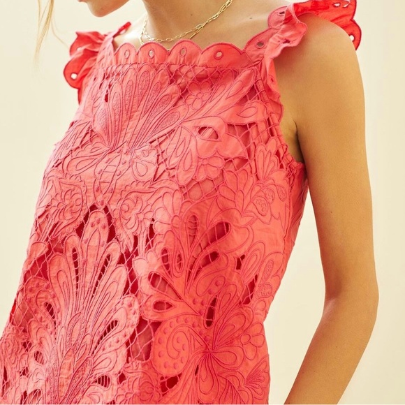 Anthropologie Coral Lace Eyelet Camisole - Picture 2 of 6